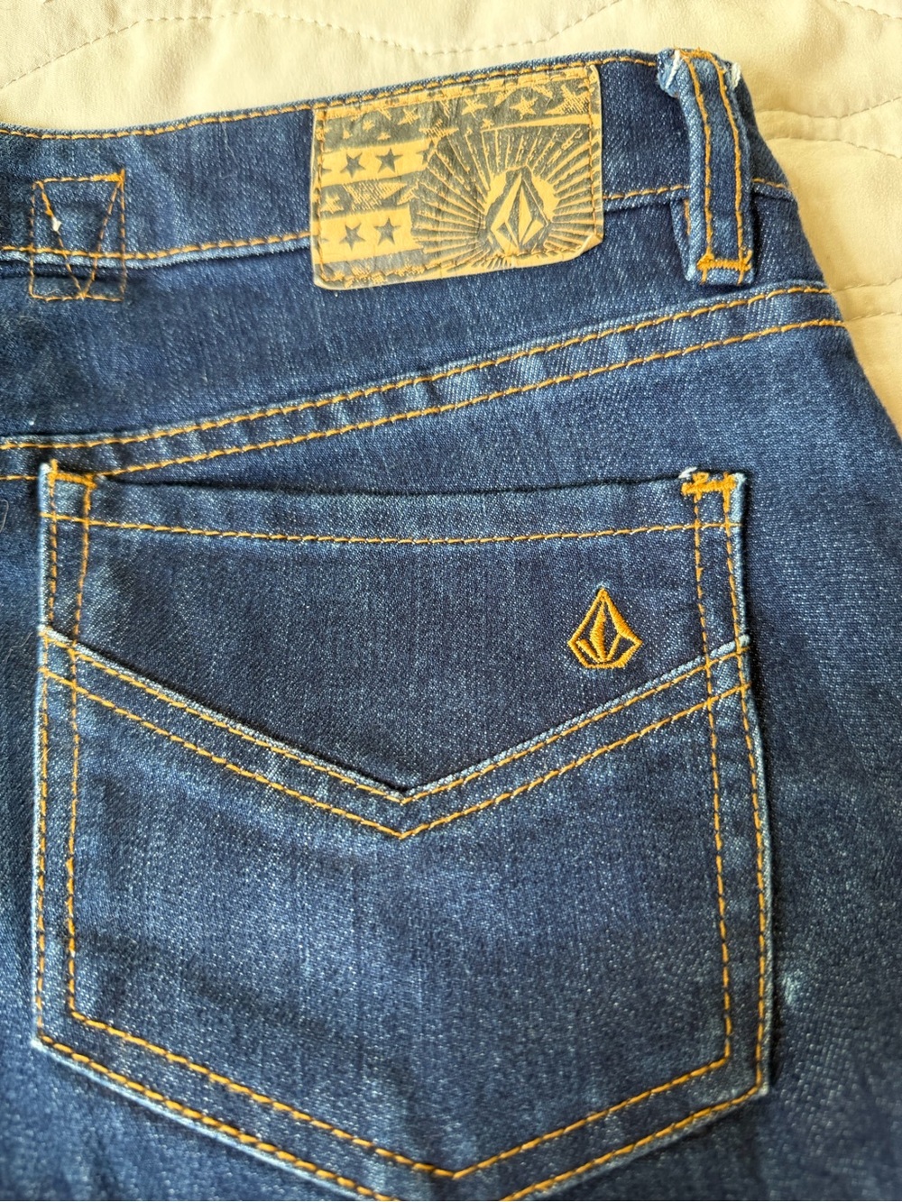 Volcom Women's Dark Blue Boyfriend Denim Shorts - Picture 5 of 9